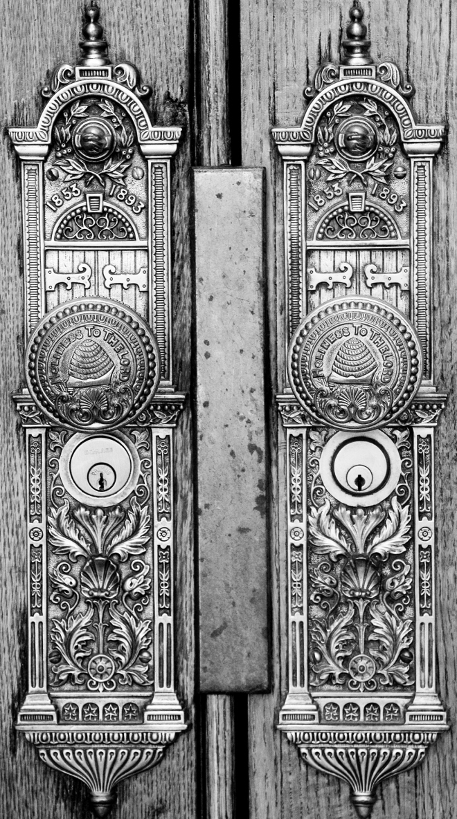 Door Knobs of the Salt Lake Temple with the inscription